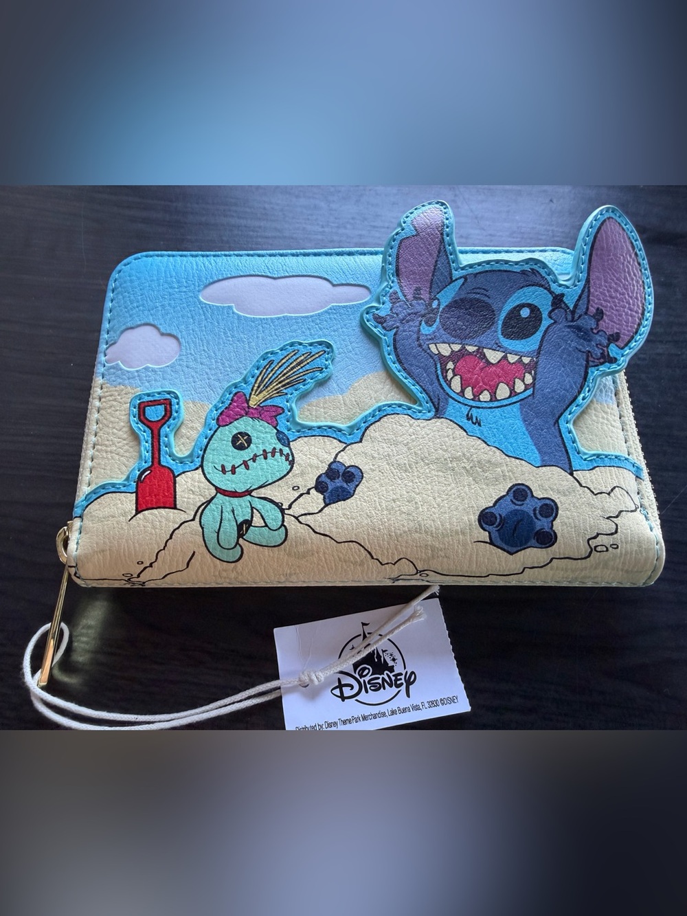 Disney Blue Stitch Sandcastle Zip Wallet